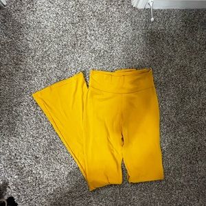 S Mustard Yellow Crazy Train Bell Bottoms